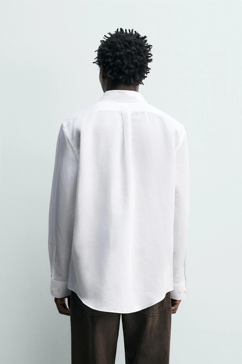 REGULAR FIT COTTON-LINEN SHIRT