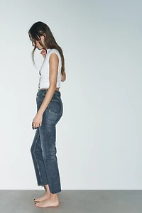 TRF HIGH-WAISTED CROPPED FLARE JEANS