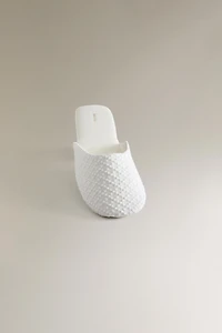 PLUMETIS FABRIC SLIPPERS WITH SATEEN DETAIL