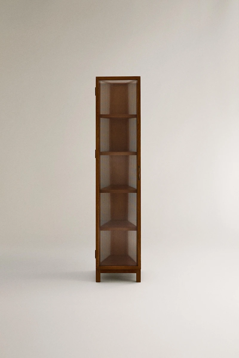 ASH WOOD STORAGE UNIT WITH GLASS DOORS
