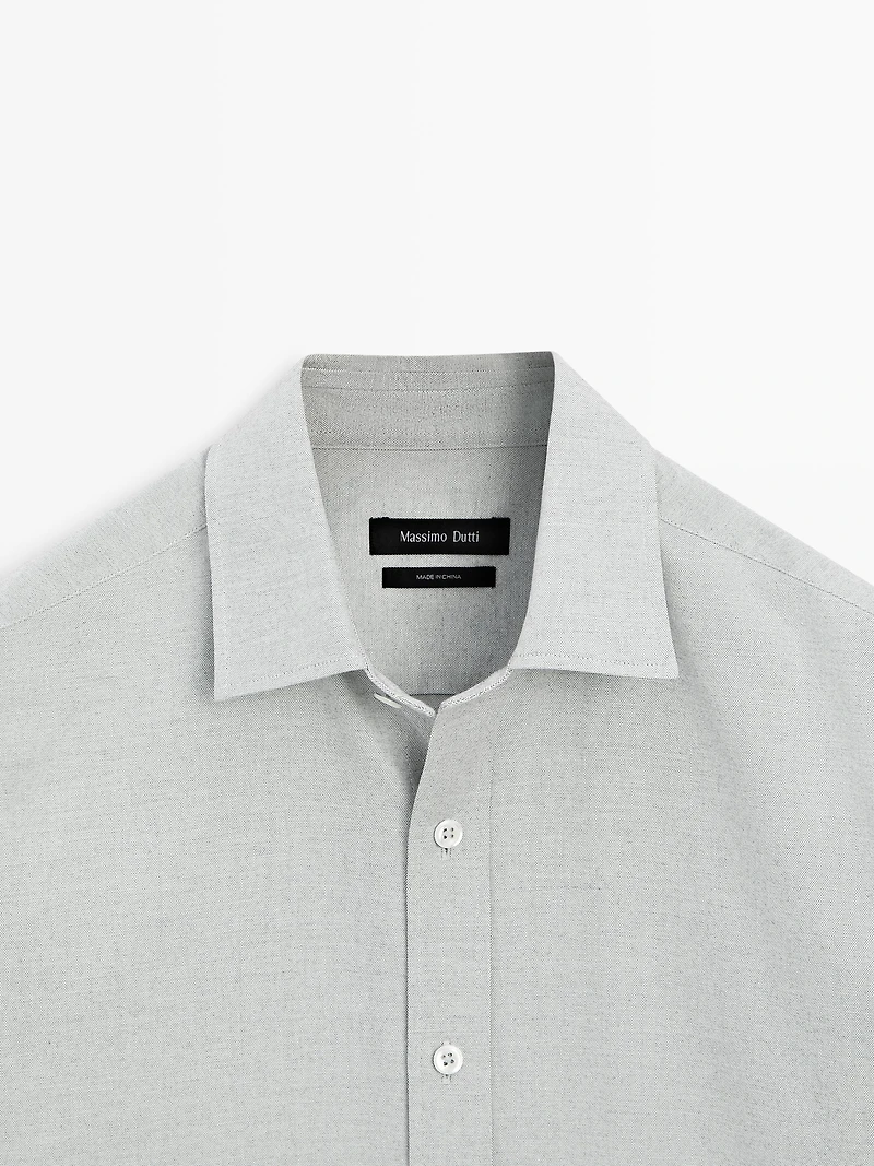 Chemise regular fit en coton mélangé