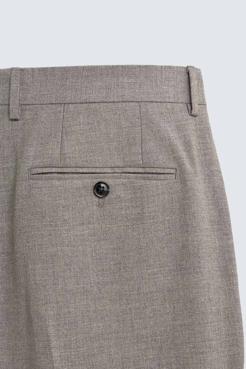 REGULAR FIT TEXTURED SUIT PANTS