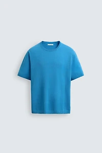 KNIT COTTON BLEND T-SHIRT