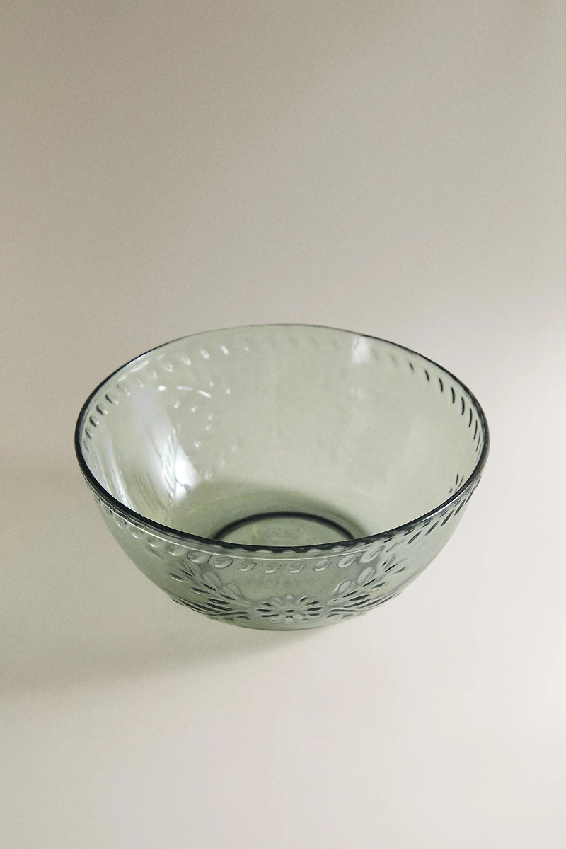 ACRYLIC FLORAL BOWL