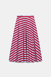 STRIPED CAPE MIDI SKIRT