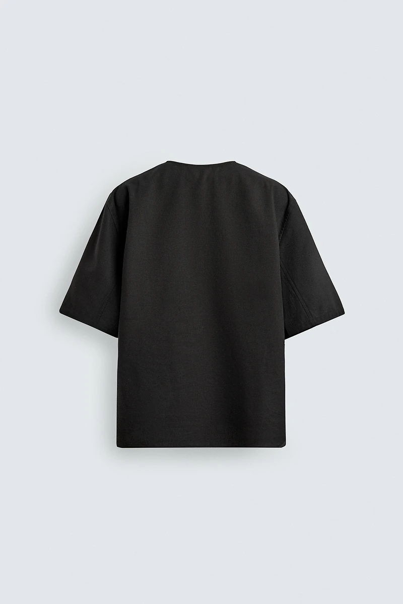 LINEN BLEND POLO SHIRT