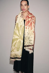 100% COTTON FLORAL PRINT SCARF