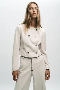 DOUBLE BREASTED SHORT BLAZER