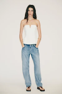 TOP EFFET LIN BUSTIER