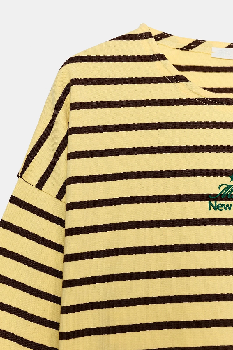 STRIPED TEXT T-SHIRT