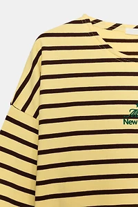 STRIPED TEXT T-SHIRT