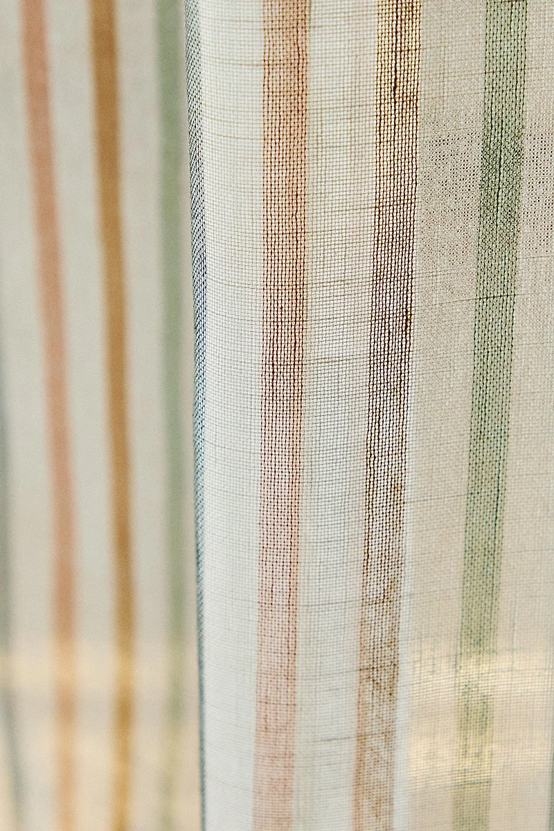 LOW OPACITY MULTICOLORED STRIPED CURTAIN