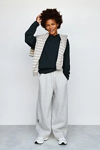 PANTALON EN MOLLETON BARREL ÉTIQUETTE