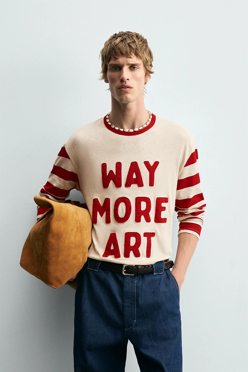 STRIPED COMBINATION T-SHIRT