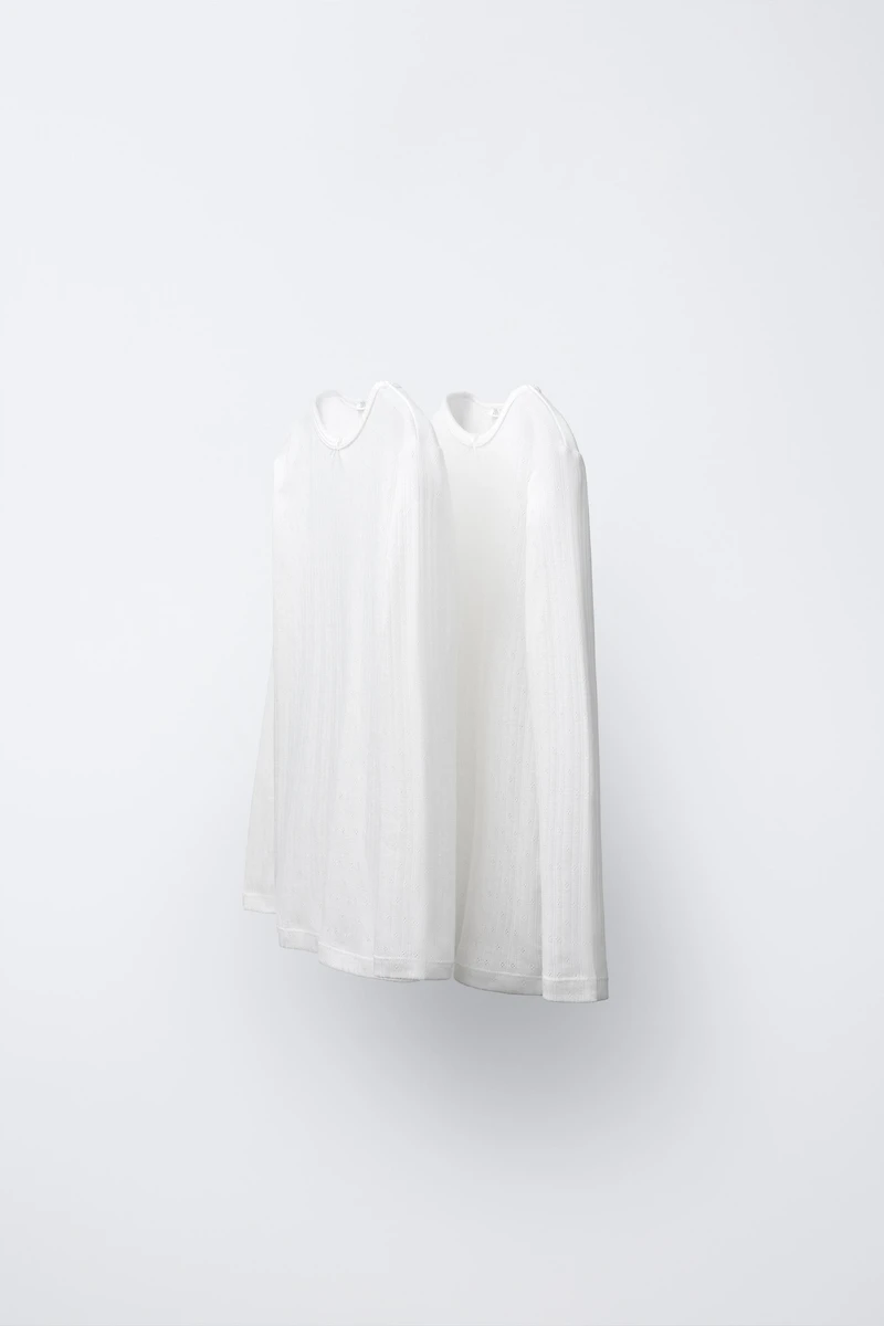 6-14 ANS/ LOT DE DEUX T-SHIRTS EN MAILLE POINTELLE