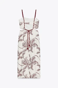 CUT OUT EMBROIDERED MIDI DRESS
