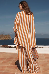 LIMITED EDITION STRIPED WIDE-LEG PANTS