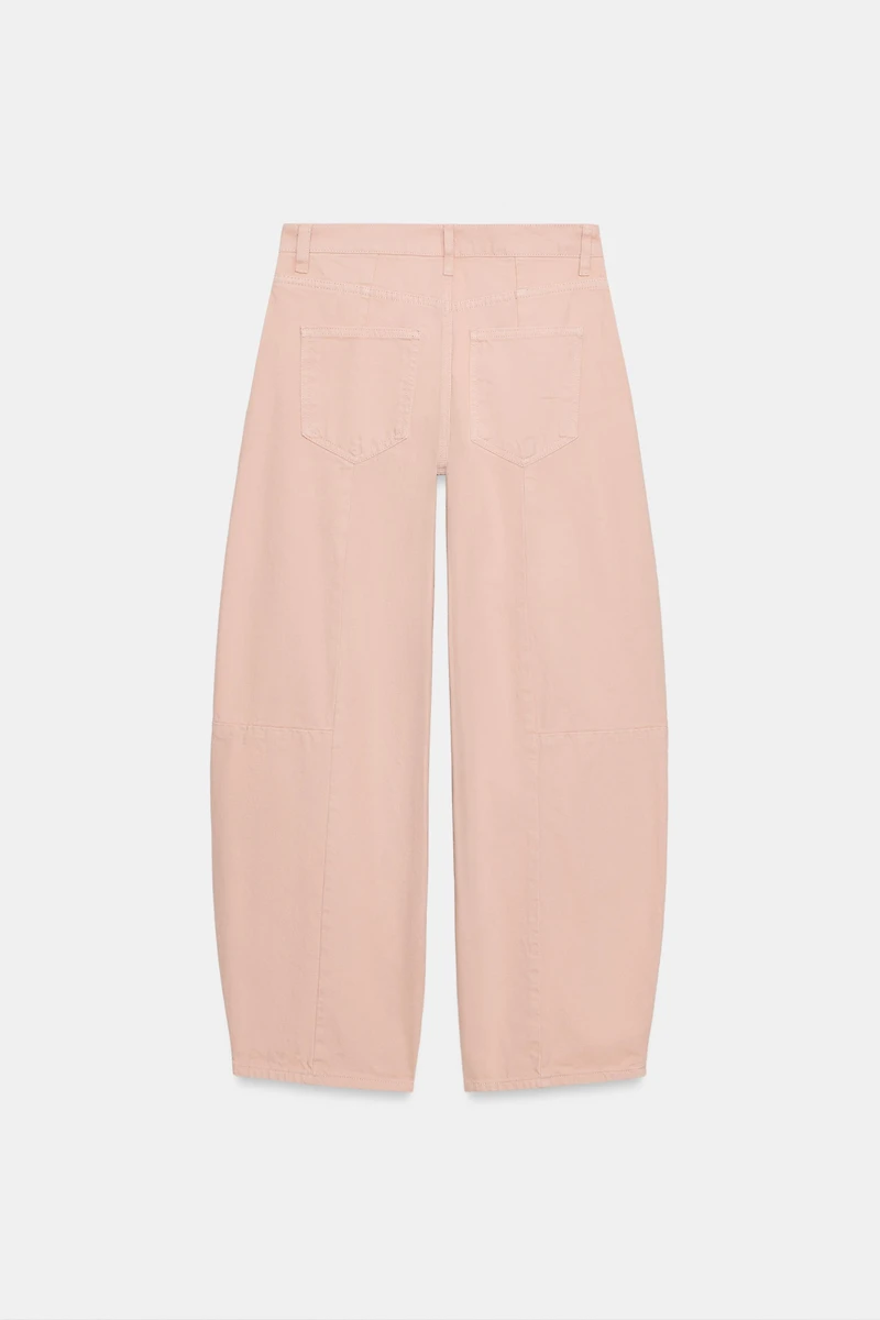 ZW COLLECTION MID-RISE BARREL PATCHWORK JEANS