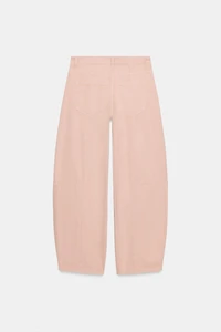 ZW COLLECTION MID-RISE BARREL PATCHWORK JEANS