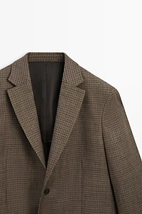 100% wool houndstooth blazer