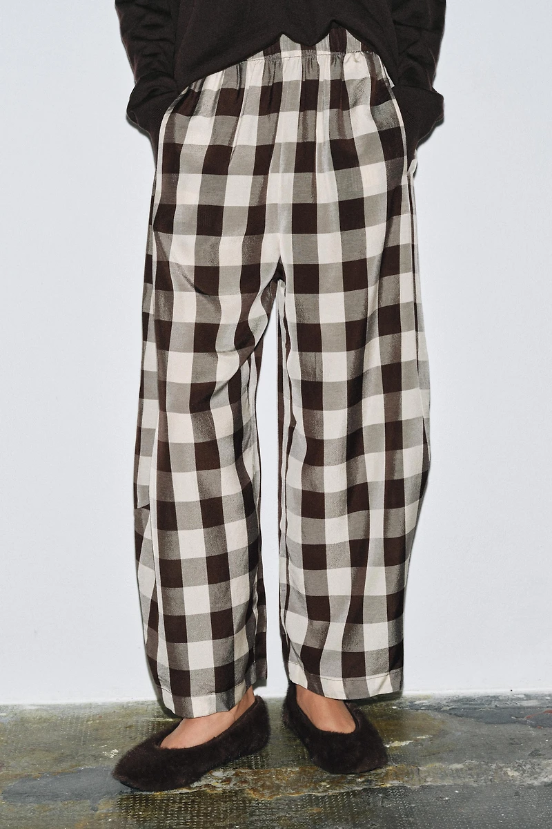 ZW COLLECTION GINGHAM PLAID PANTS