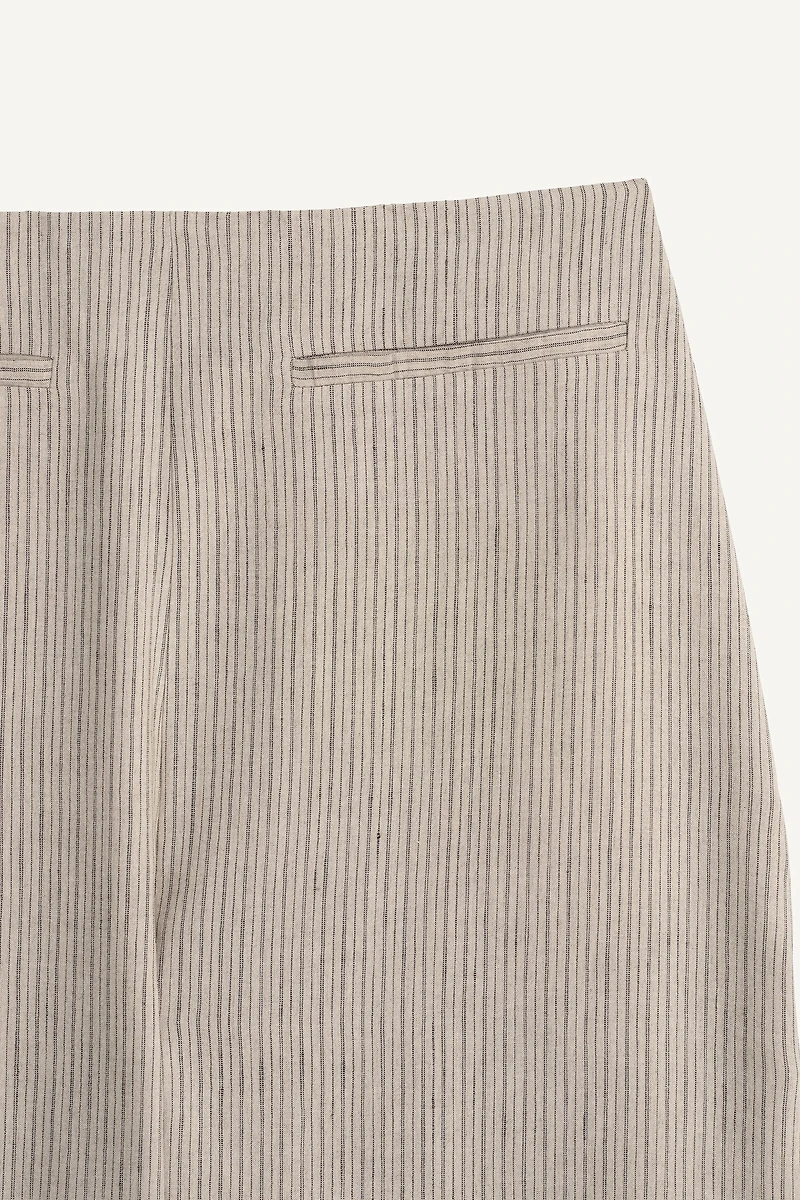 LIMITED EDITION LINEN BLEND STRIPED PANTS