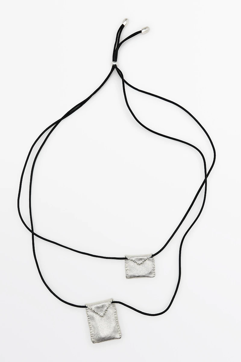 Envelope cord necklace