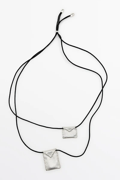 Envelope cord necklace