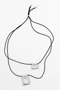 Envelope cord necklace