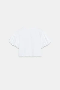 CROPPED VOLUMINOUS SLEEVE T-SHIRT