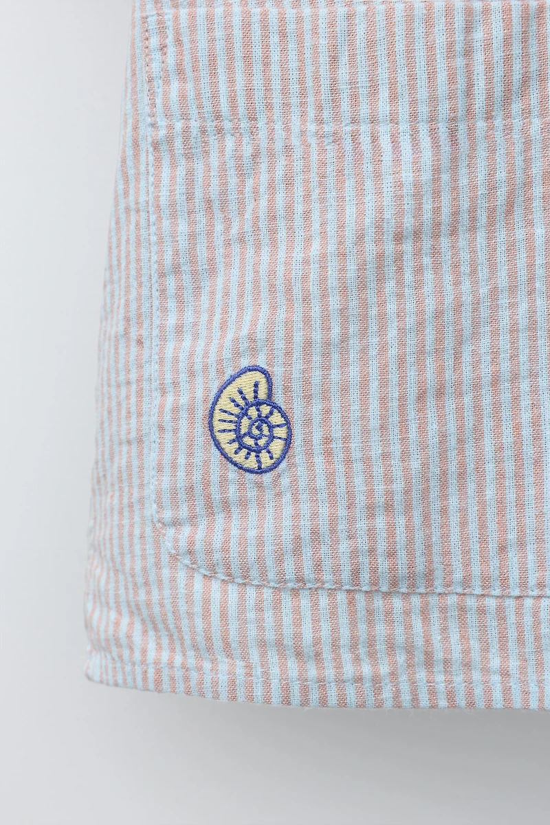 CHEMISE À RAYURES BRODÉE