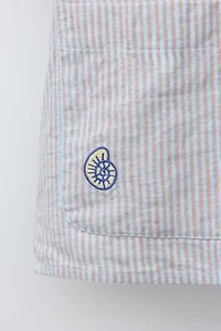 CHEMISE À RAYURES BRODÉE