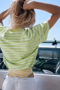 STRIPED T-SHIRT WITH STOPPERS
