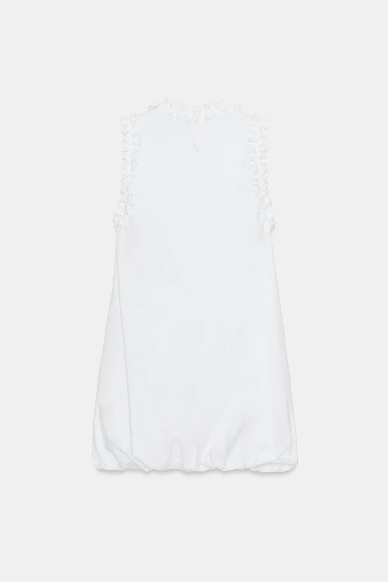 RUFFLED POPLIN DRESS