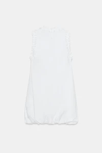 RUFFLED POPLIN DRESS