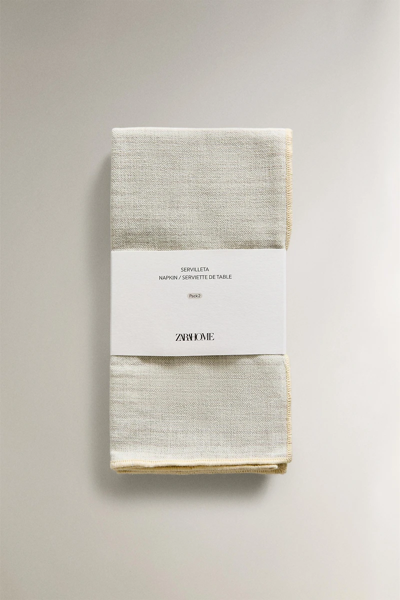 PACK OF STRIPED OVERLOCK NAPKINS (PACK OF 2)