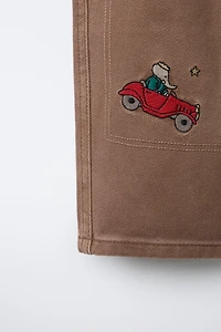 BABAR ™ EMBROIDERED TWILL BAGGY PANTS