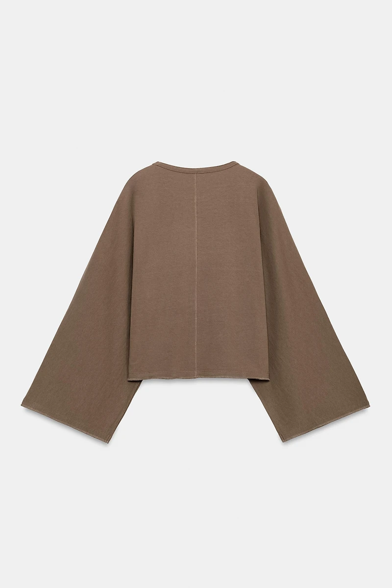 COTTON WIDE-SLEEVE T-SHIRT