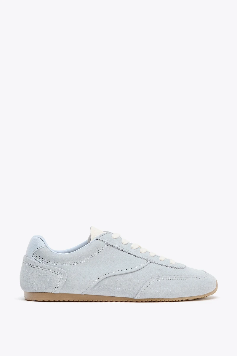 CONTRAST LEATHER SNEAKERS