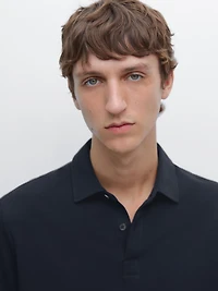 Cotton blend short sleeve polo shirt