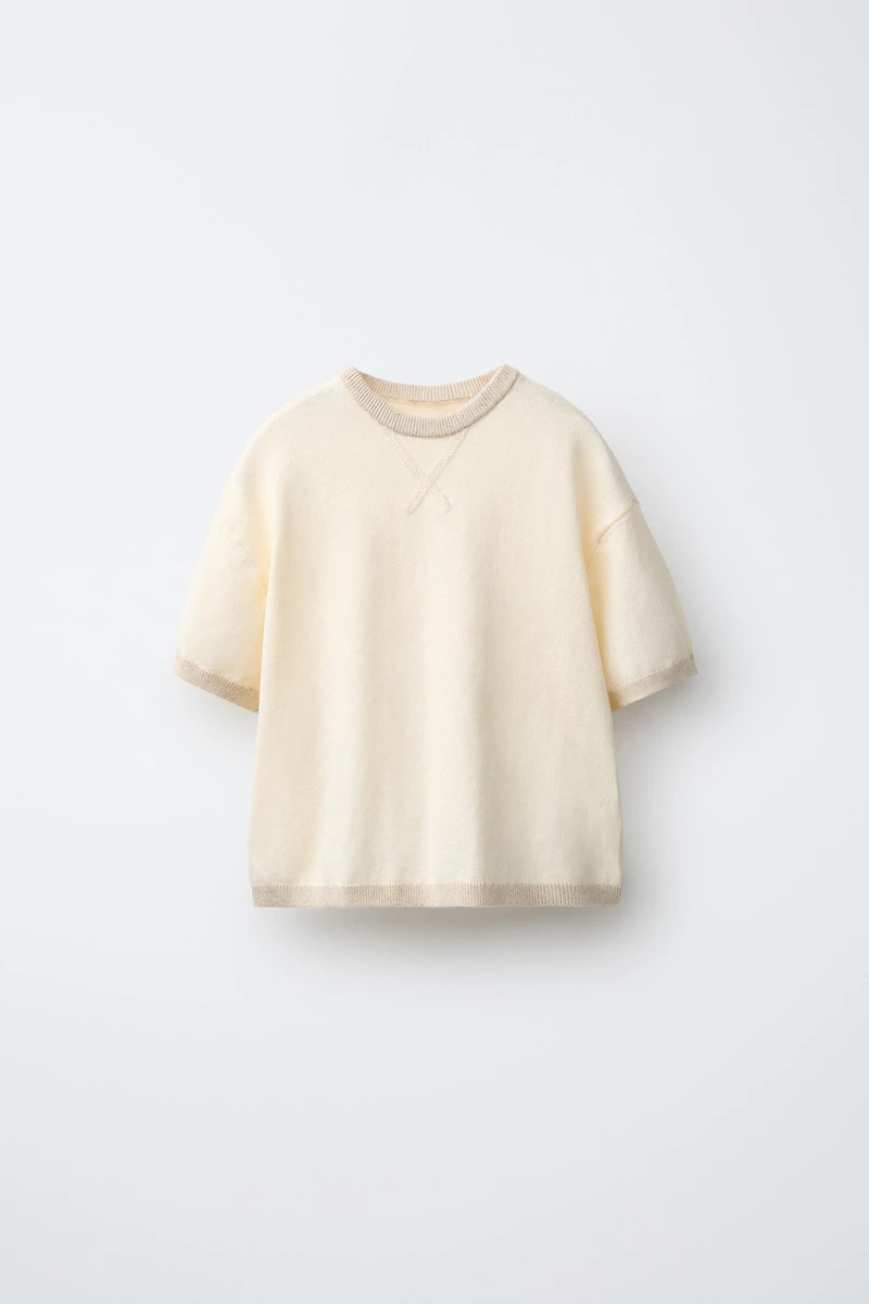 KNIT T-SHIRT WITH COTTON AND LINEN