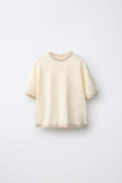 KNIT T-SHIRT WITH COTTON AND LINEN