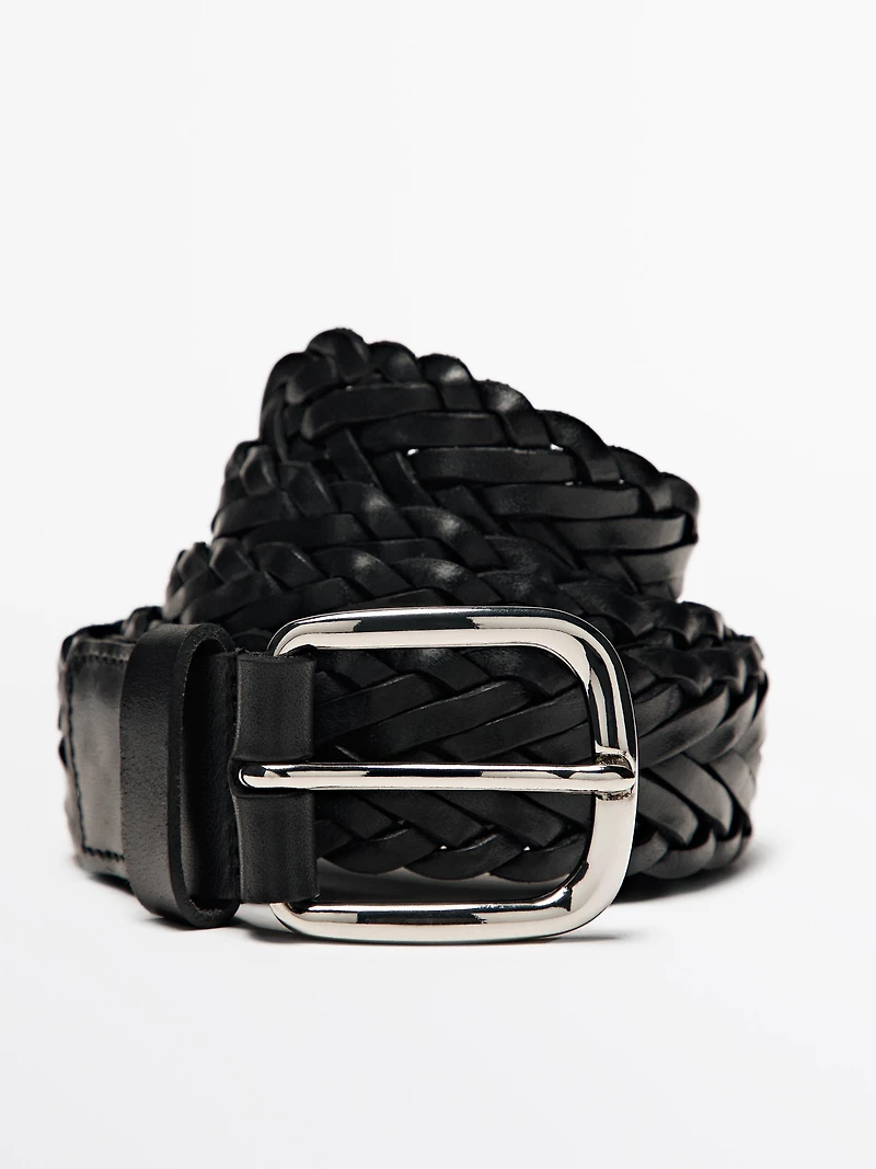 Braided nappa leather belt