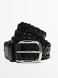 Braided nappa leather belt