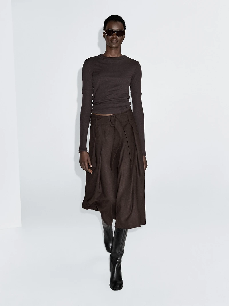 Skort with belt