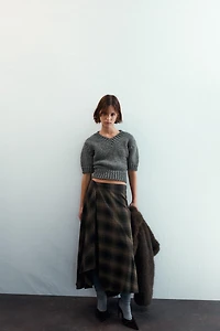 JUPE MI-LONGUE À CARREAUX