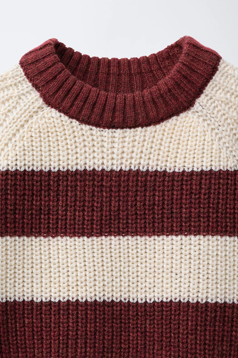 PULL EN MAILLE AVEC LAINE RAYURES