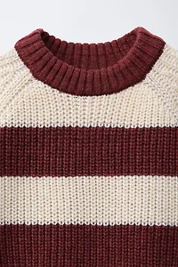PULL EN MAILLE AVEC LAINE RAYURES