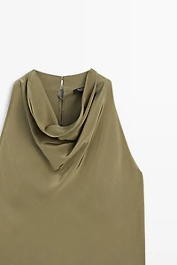 Draped halter top