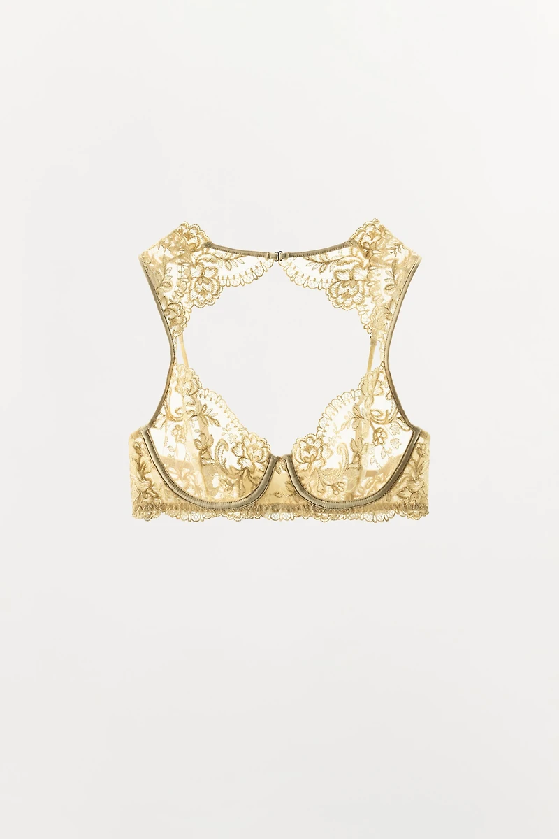EMBROIDERED FLORAL UNDERWIRE BRA